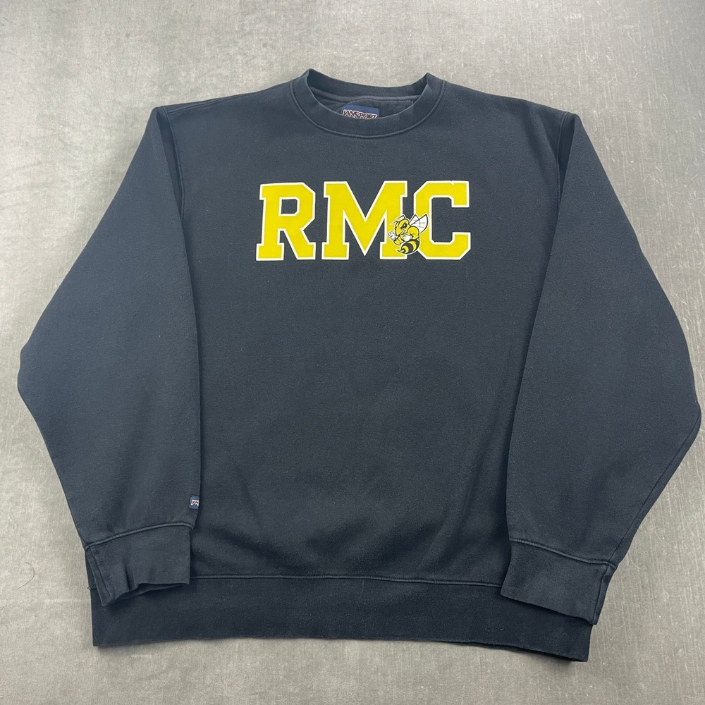 Randolph-Macon Yellow Jacket Jansport Men XXL Black Graphic Crewneck Sweatshirt
